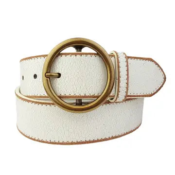 Cream Vintage Leather Belt