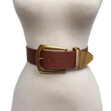 Wide Brown Leather Belt