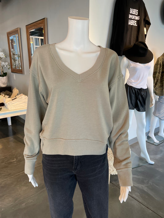 Camila V-Neck Crop Sweatshirt